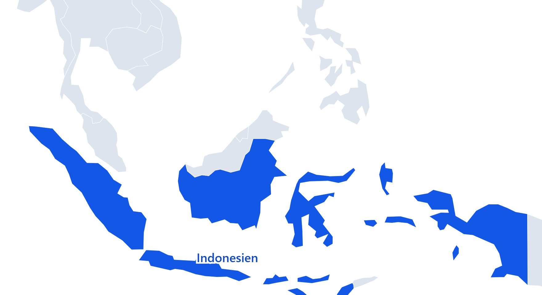 Karte Südostasiens, Indonesien hervorgehoben